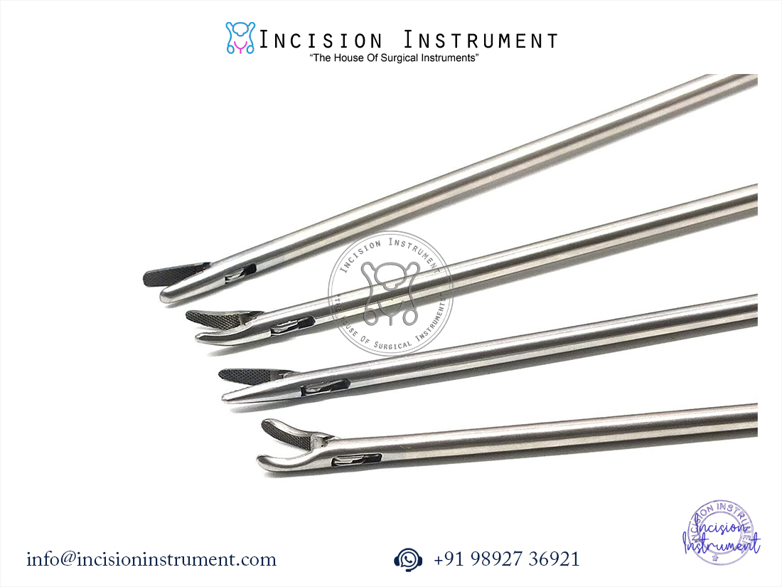 Laparoscopic 5mm straight and curved needle holder set stainless steel instruments