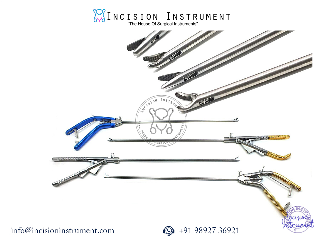 Laparoscopic 5mm straight and curved needle holder set stainless steel instruments