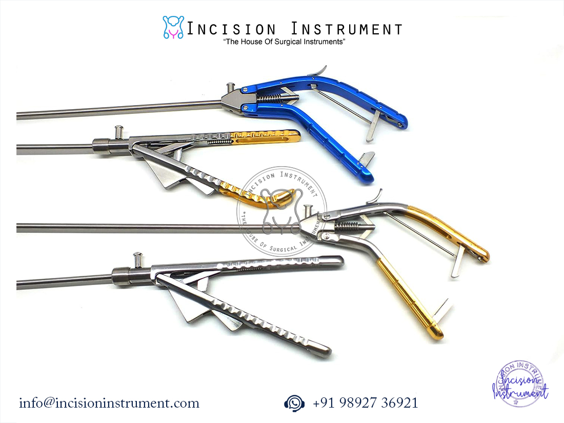 Laparoscopic 5mm straight and curved needle holder set stainless steel surgical instruments