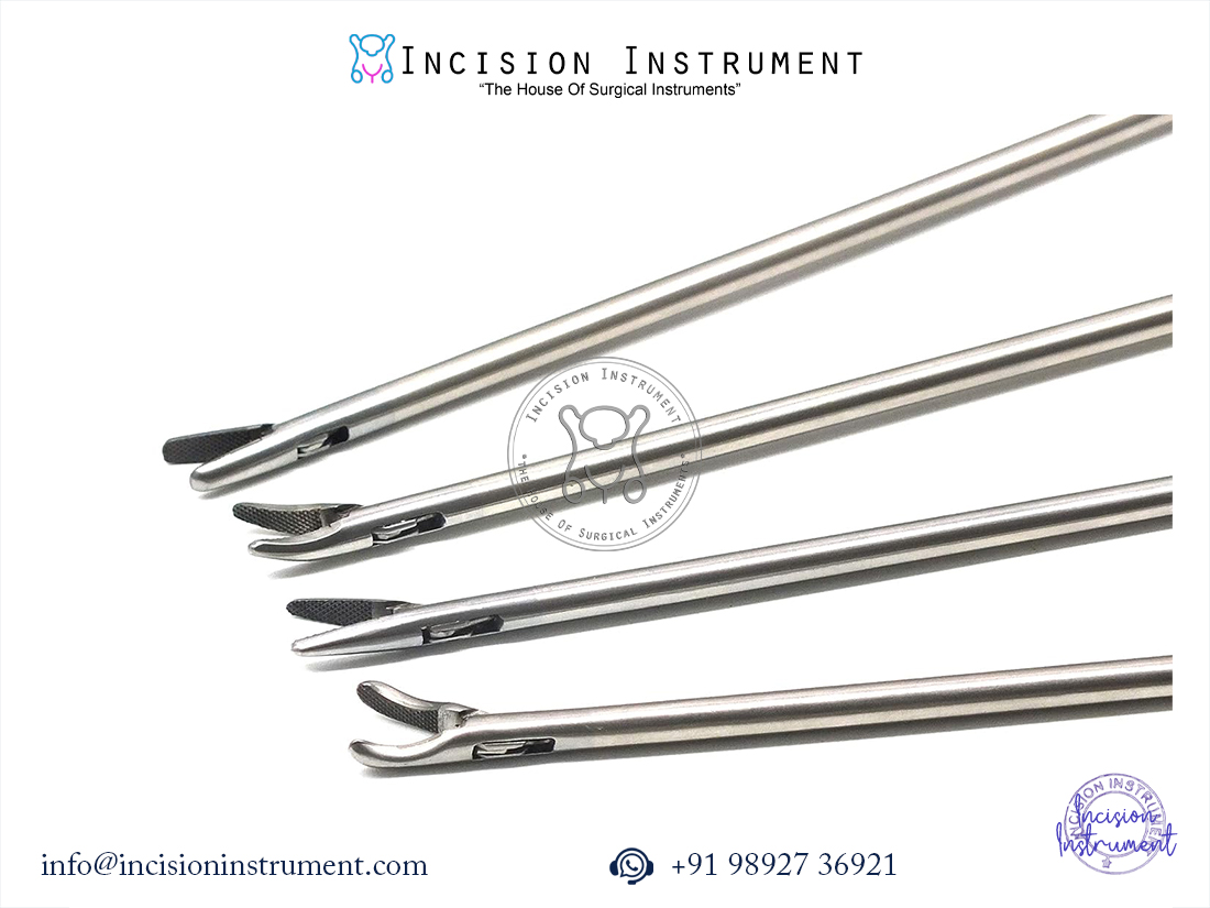Laparoscopic 5mm straight and curved needle holder set stainless steel surgical instruments