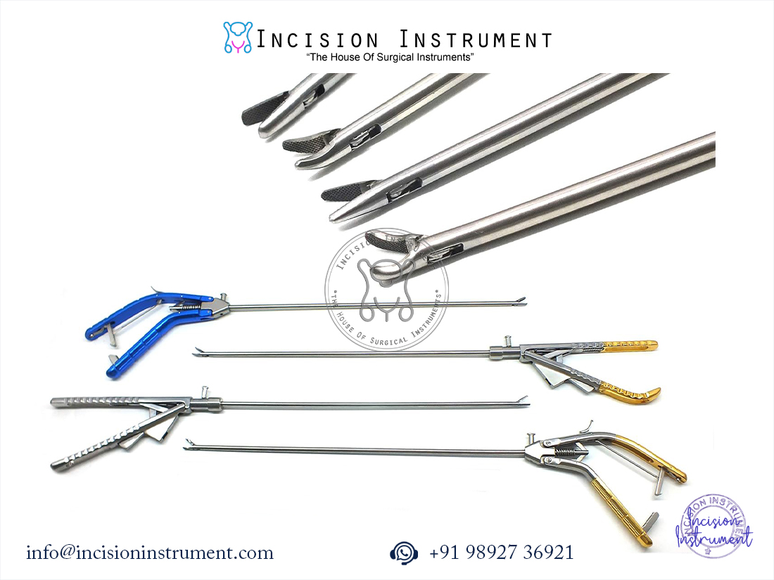 Laparoscopic 5mm straight and curved needle holder set stainless steel surgical instruments