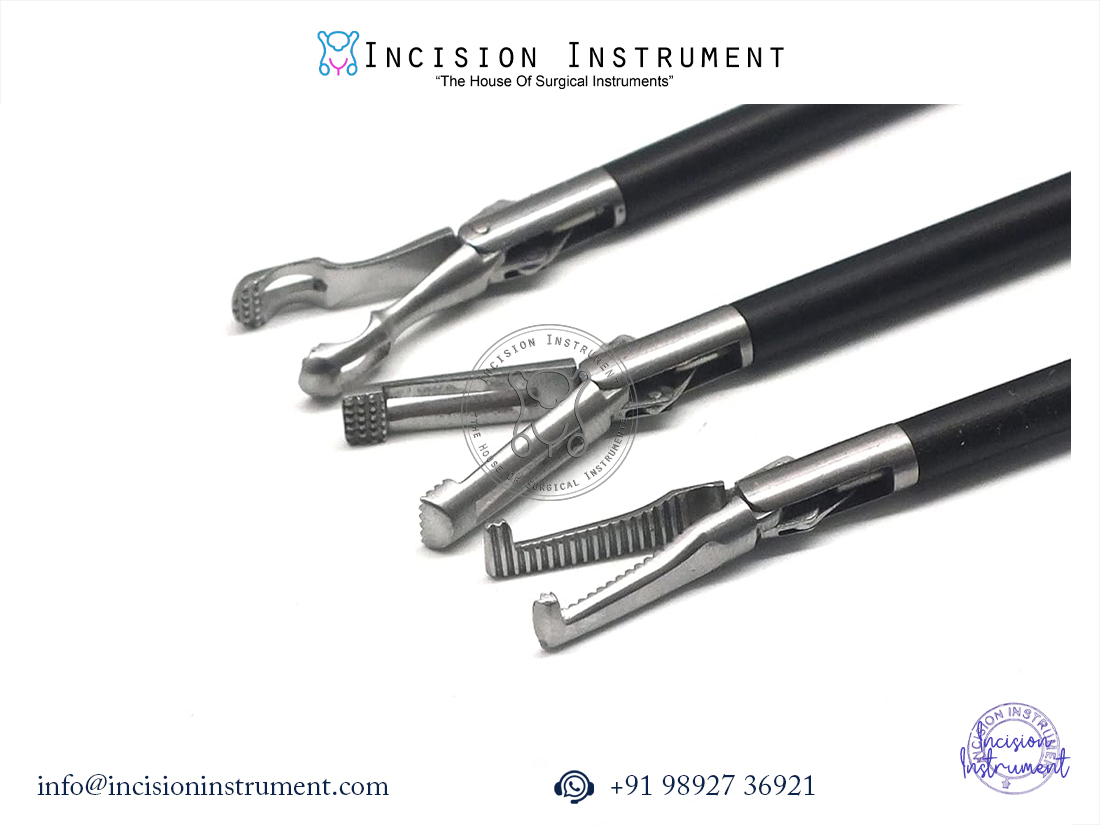 Laparoscopic Babcock, Allis and Mixter grasper surgical instrument set