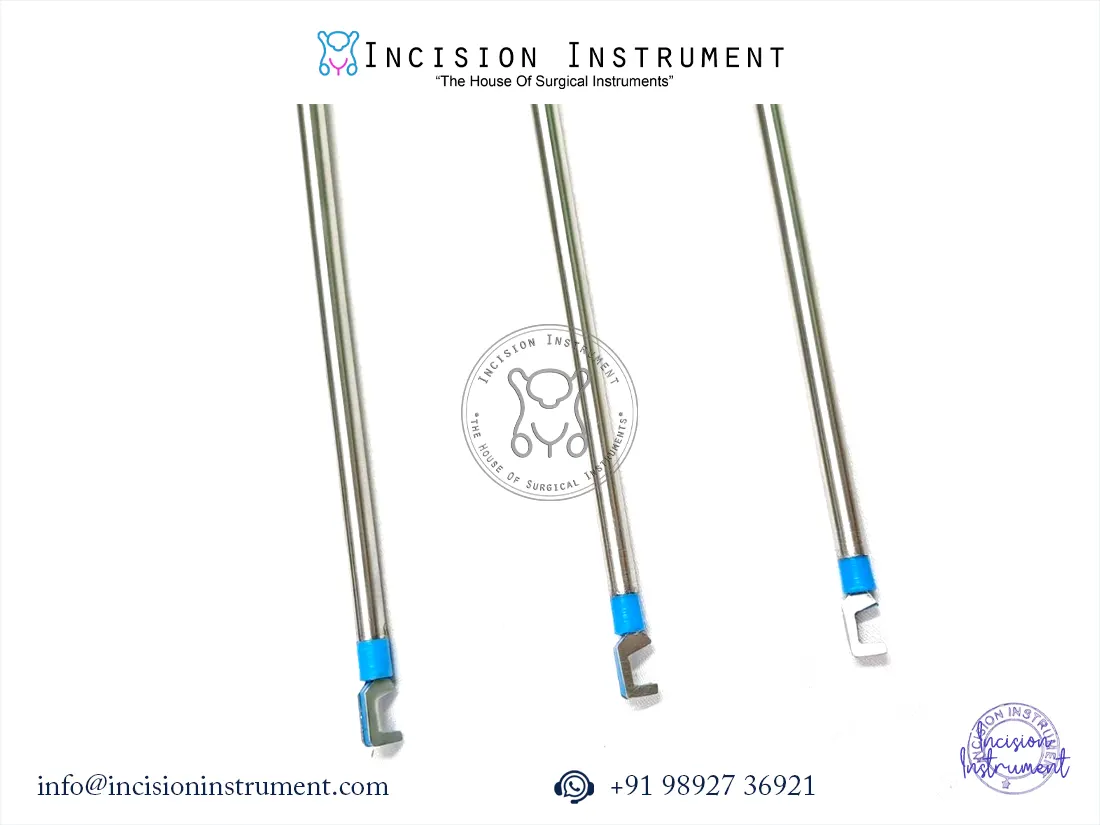 Laparoscopic bipolar L-hook electrode stainless steel reusable CE certified instrument