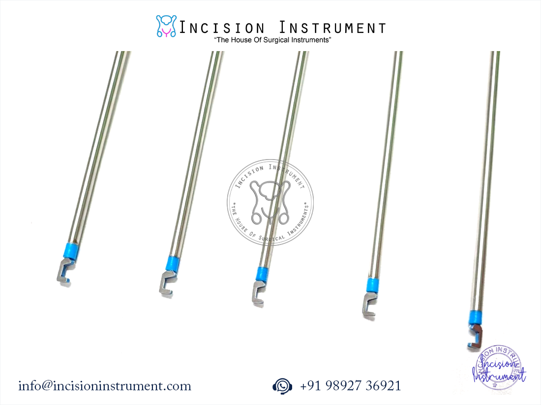 5 pc laparoscopic bipolar L-hook electrode with cable stainless steel reusable surgical instrument