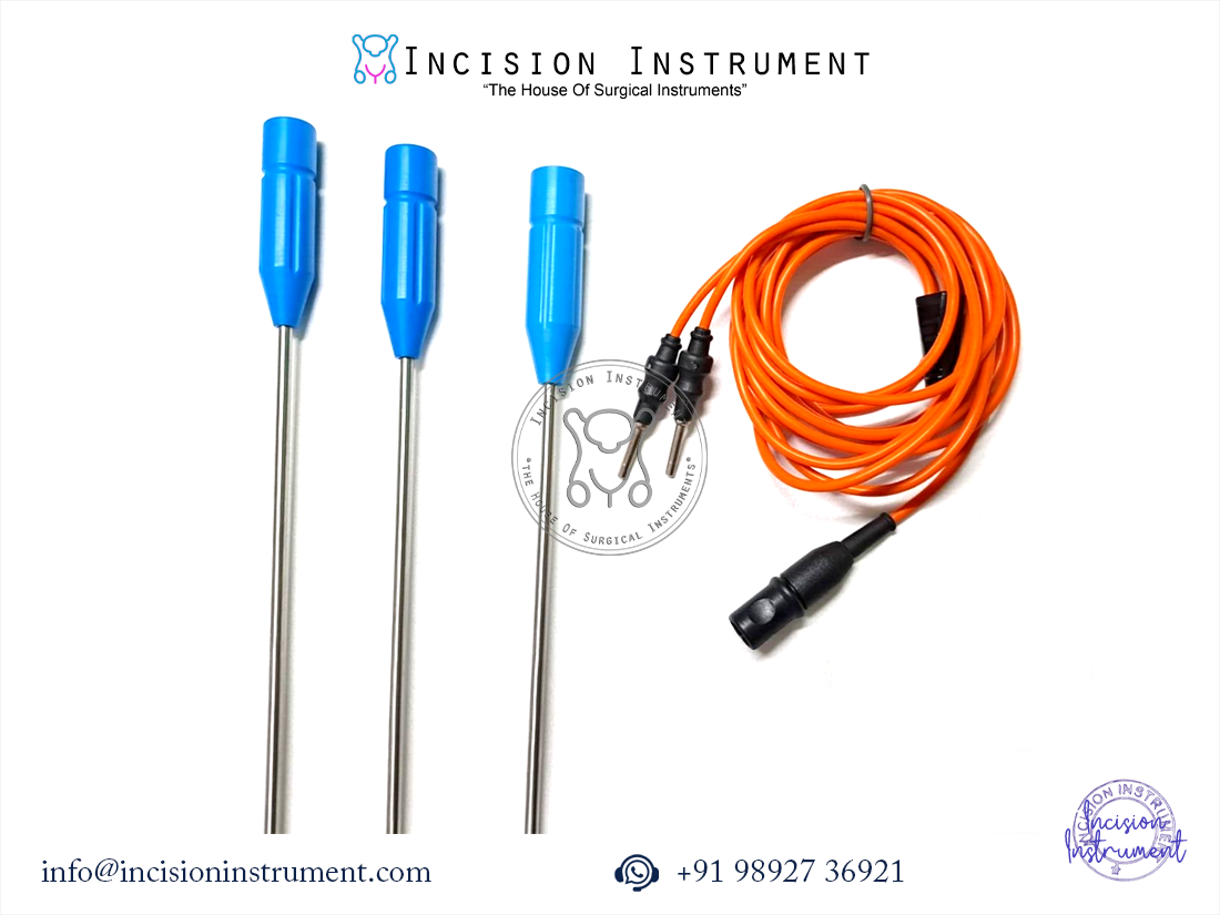 Laparoscopic bipolar L-hook electrode with cable stainless steel reusable CE certified