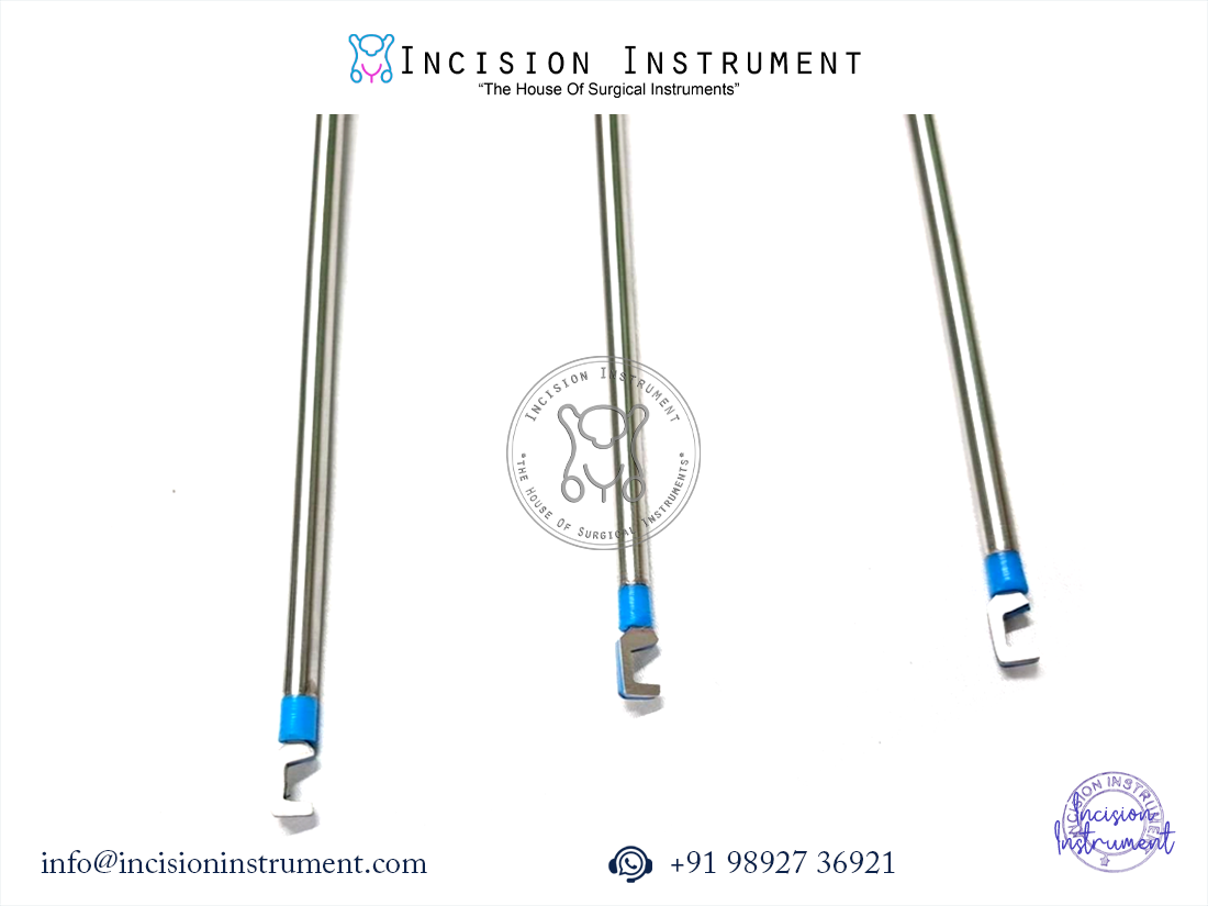 Laparoscopic bipolar L-hook electrode with cable stainless steel reusable CE certified