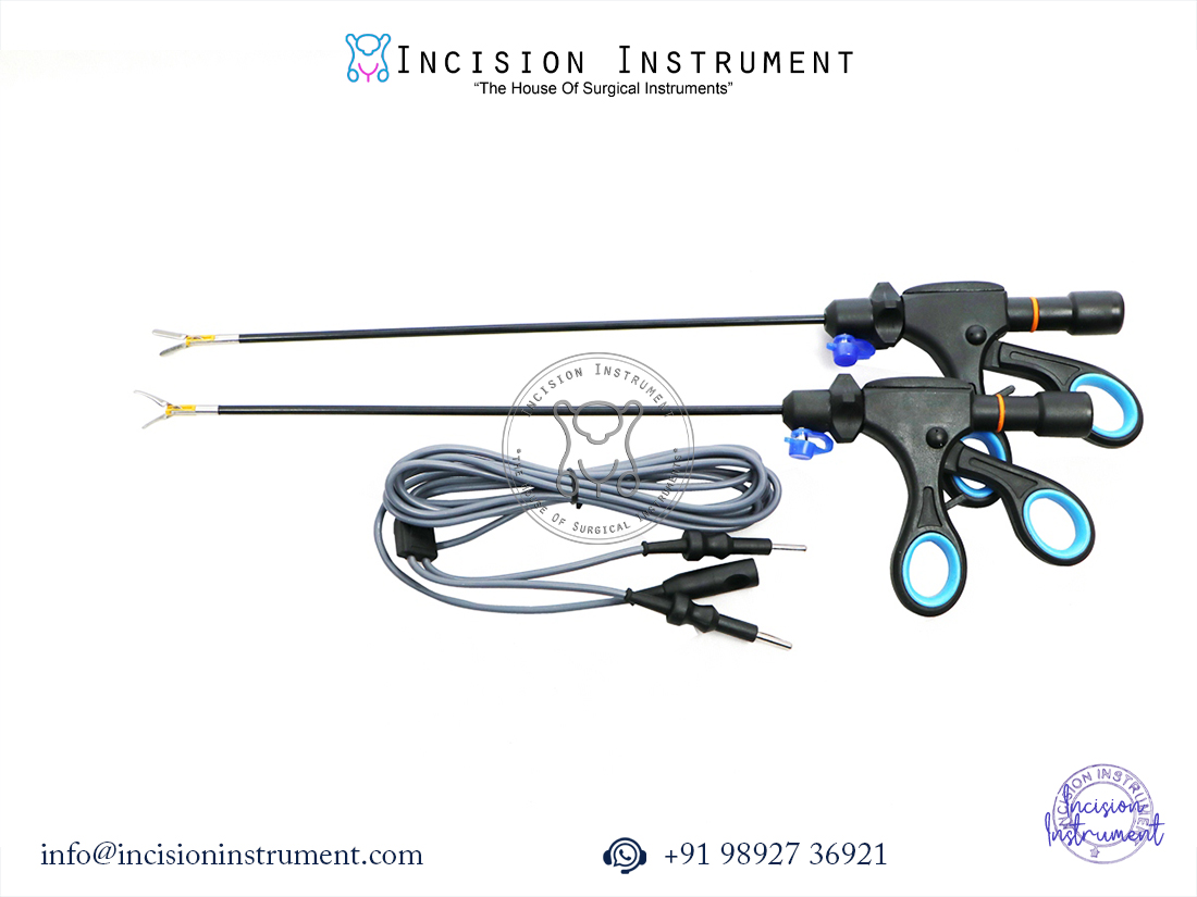 Laparoscopic Bipolar Maryland Ruby Forceps 5mm x 330mm with Bipolar Cable CE Certified