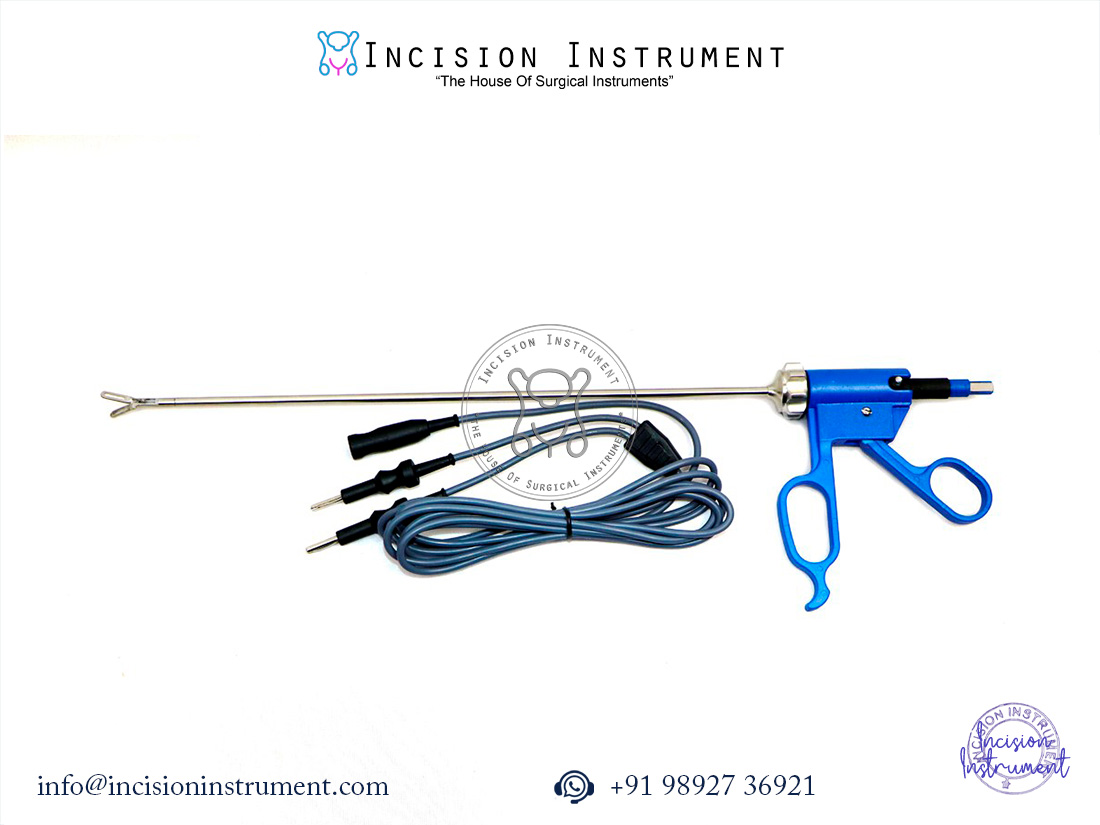 Laparoscopic Bissinger Bipolar Fenestrated Bowel Forceps 5mm x 330mm with cable