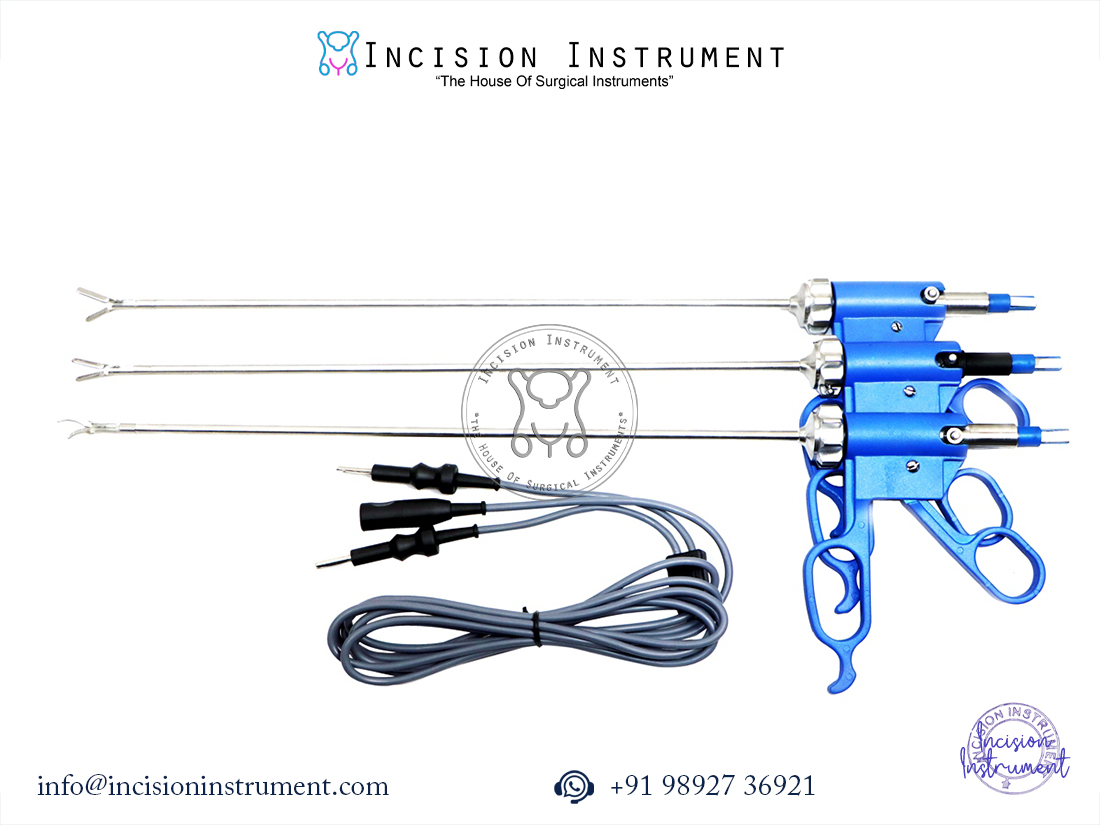 Laparoscopic Bissinger Bipolar Maryland Ruby Fenestrated Dissector Forceps Set 5mm CE Certified