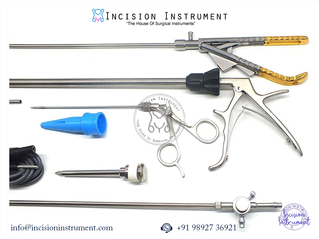 Laparoscopic clip applicator with holder curved port closure instrument set of 6 CE certified