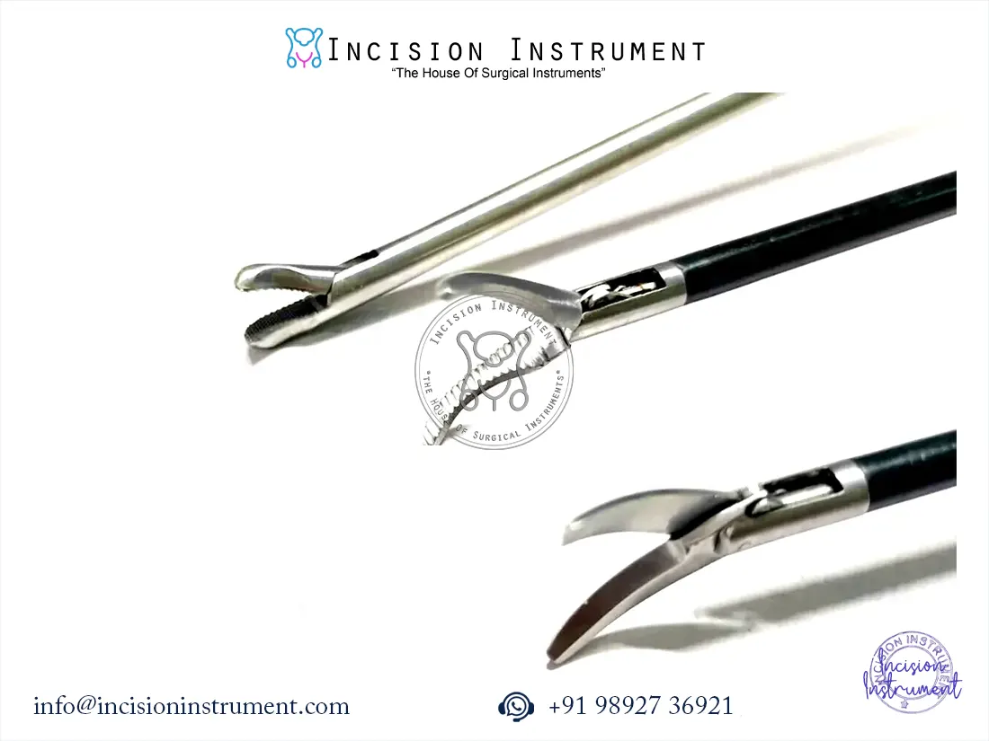 Laparoscopic curved scissor needle holder and Maryland grasper 5mm stainless steel CE certified