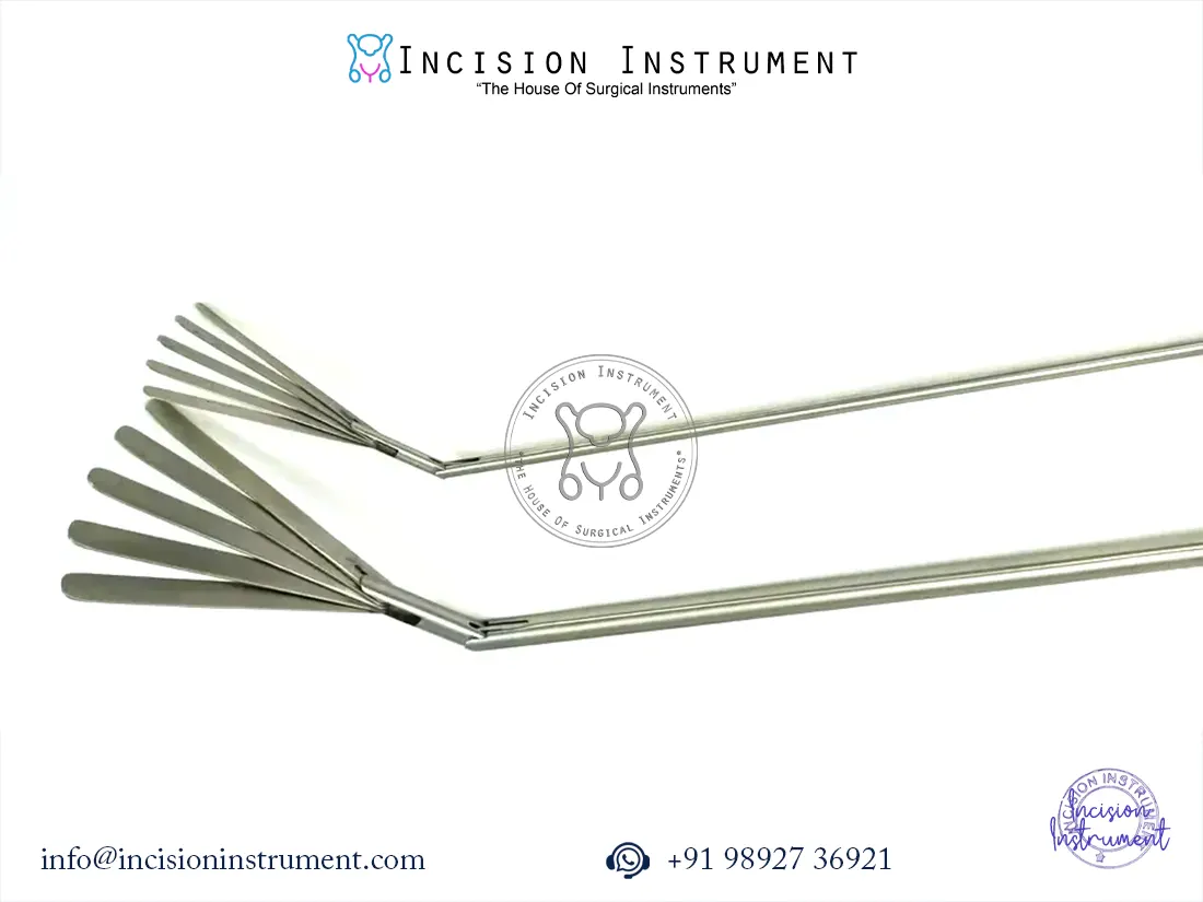 Laparoscopic fan retractor 5 prong articulated 5mm 10mm stainless steel CE certified surgical instrument