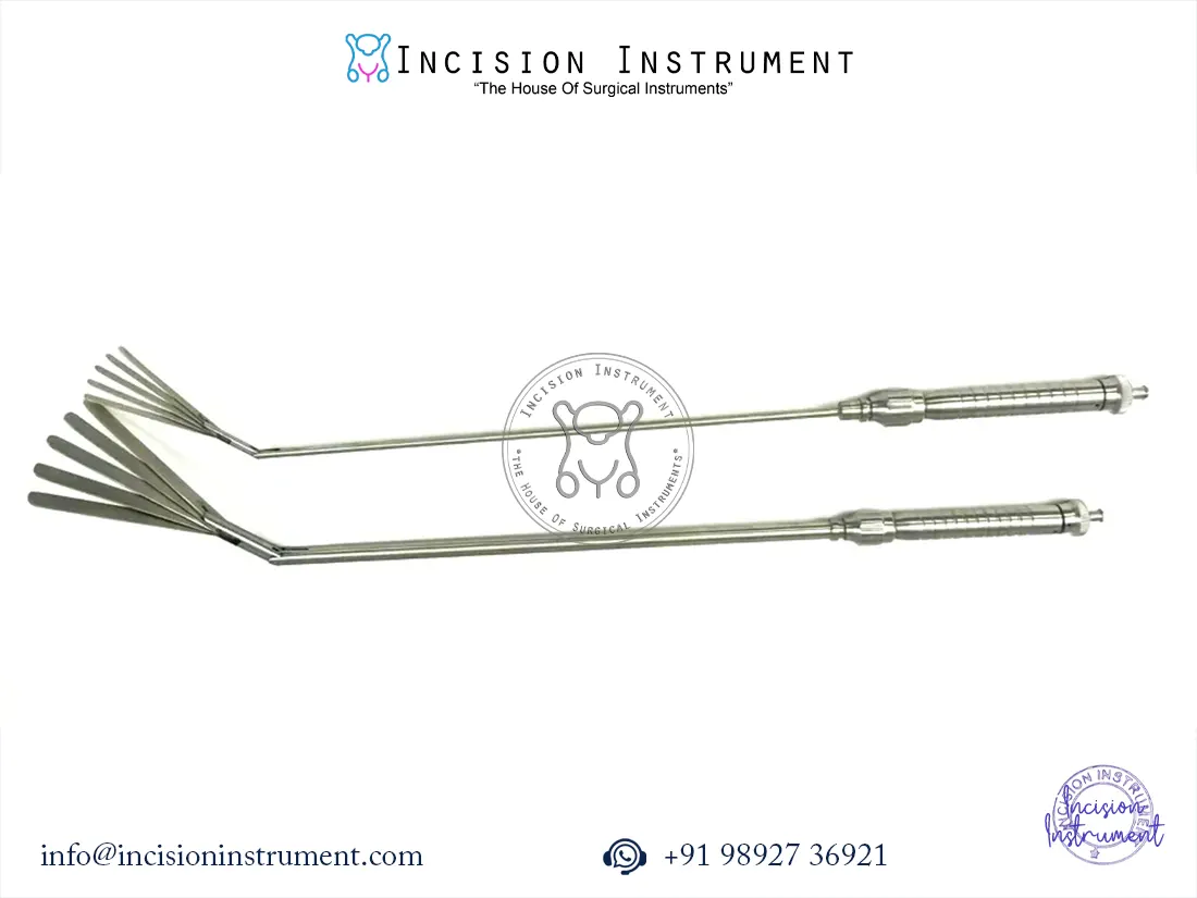 Laparoscopic fan retractor 5 prong articulated 5mm 10mm stainless steel CE certified surgical instrument