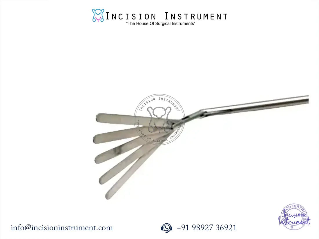 Laparoscopic fan retractor 5mm with 5 blades reusable CE certified surgical instrument