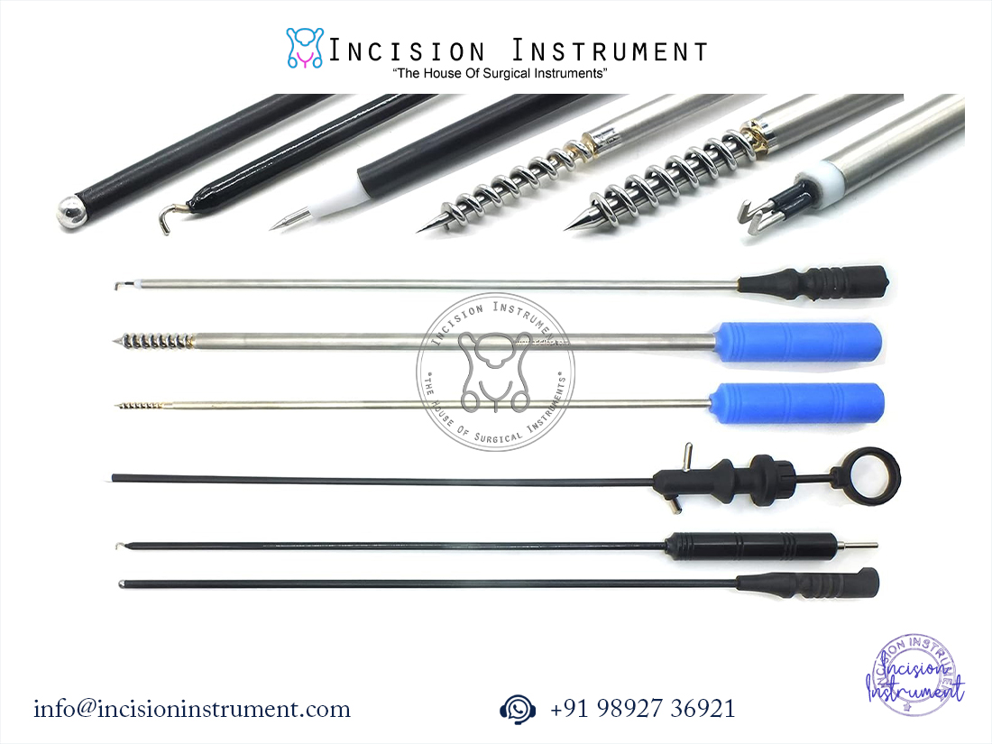 Laparoscopic hook with myoma screw set of 6 endoscopy surgical instruments CE certified