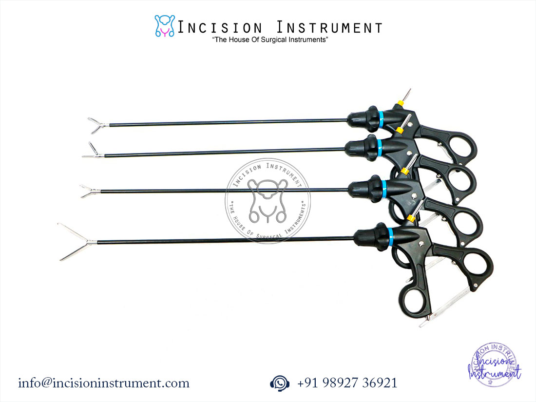 Laparoscopic 5mm grasper forceps set Hunter Tube Holding Oviduct serrated DeBakey CE certified