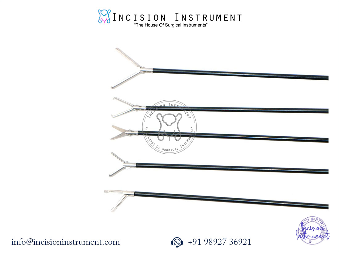 Laparoscopic 5mm Hunter Tenaculum Allies Straight Scissors Alligator Grasper CE Certified