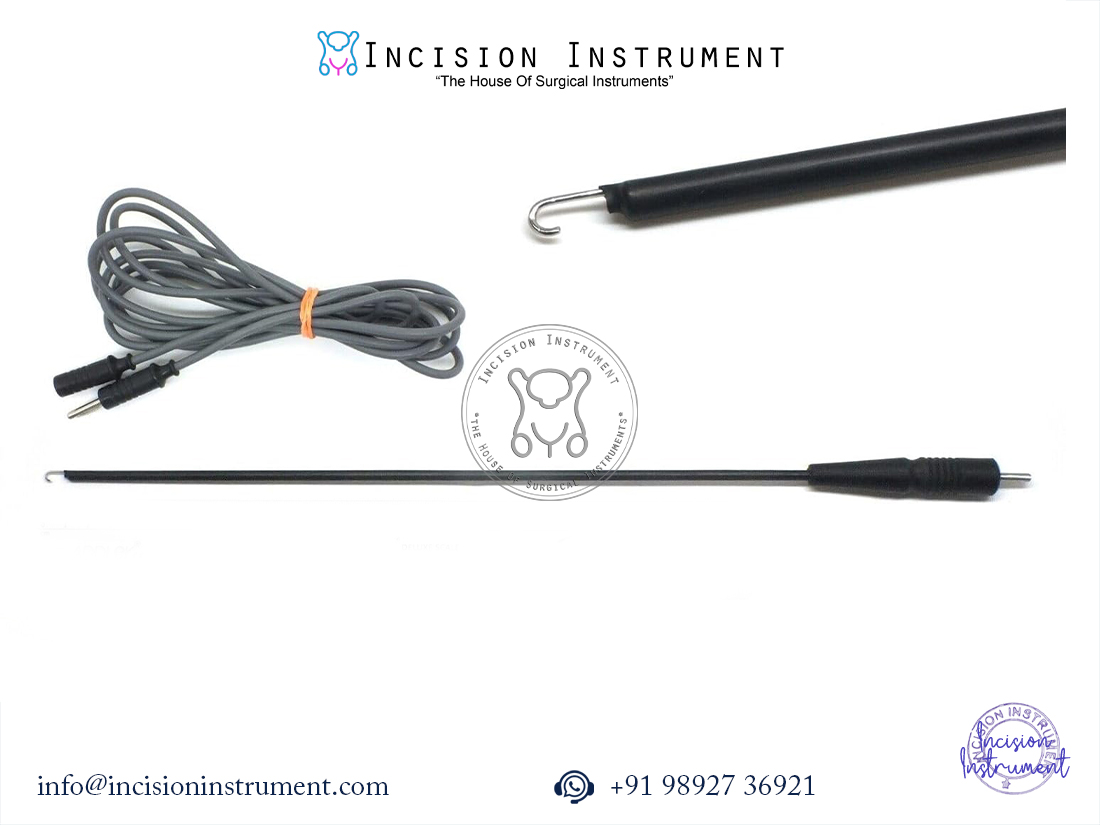 Laparoscopic J-Hook 5mm × 330mm with monopolar cable surgical instrument set CE certified stainless steel