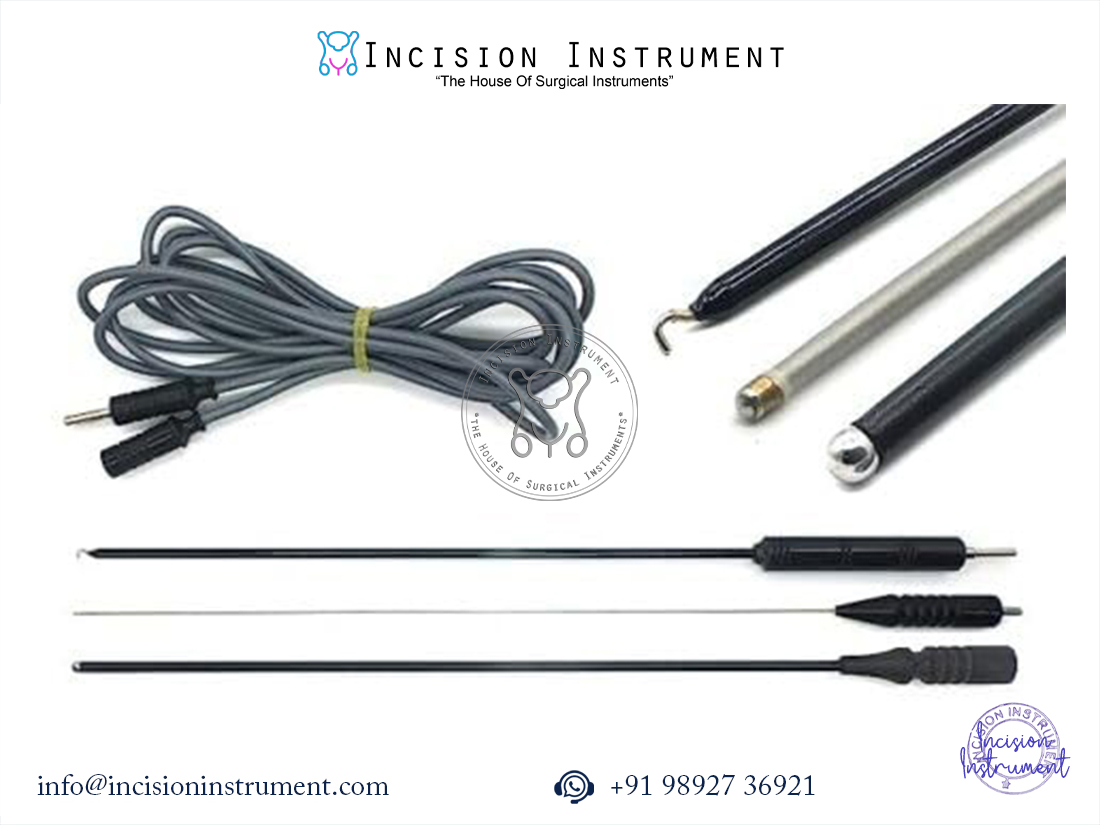 Laparoscopic monopolar & bipolar electrode set 4PC surgical instrument CE certified stainless steel