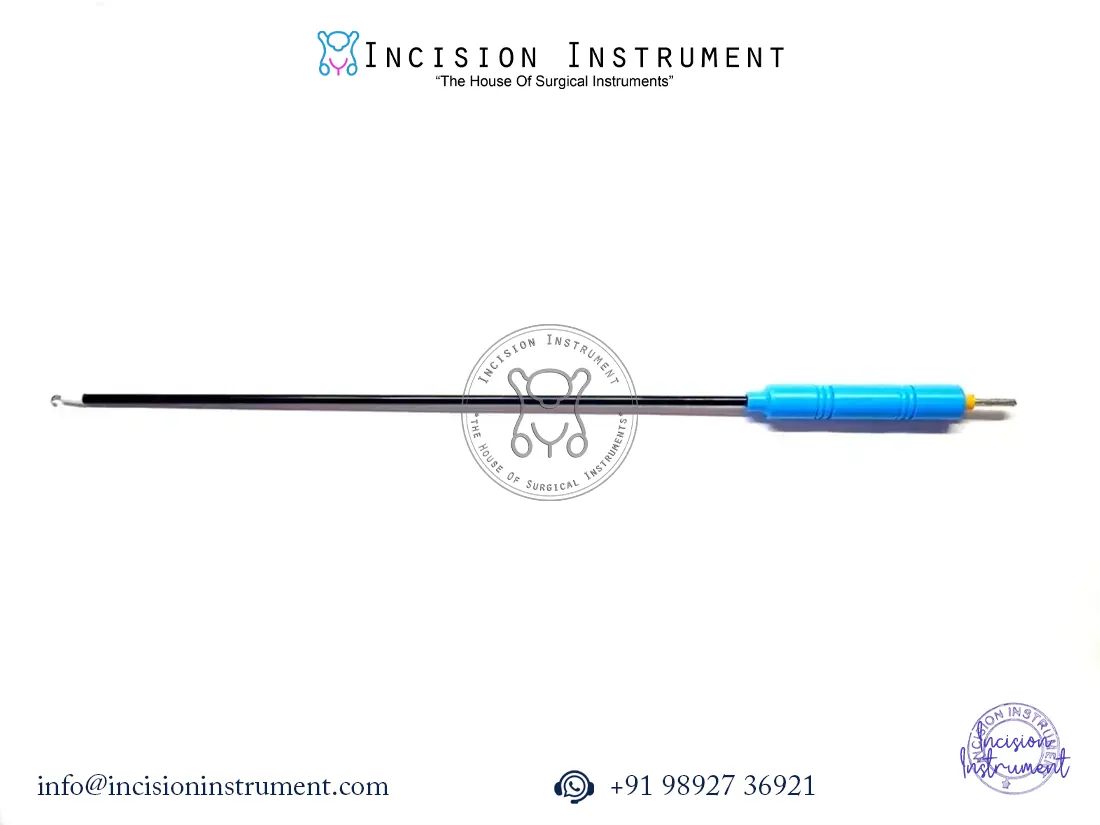 Laparoscopic monopolar J-Hook 5mm x 330mm reusable surgical instrument CE certified stainless steel