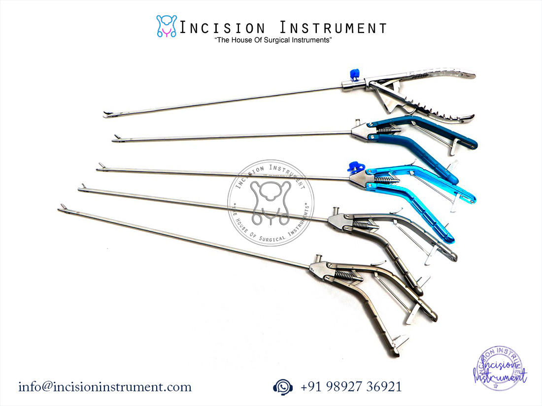 Laparoscopic 5mm Needle Holder Set Ethicon Gun Type Curved Straight Self Riding CE Certified