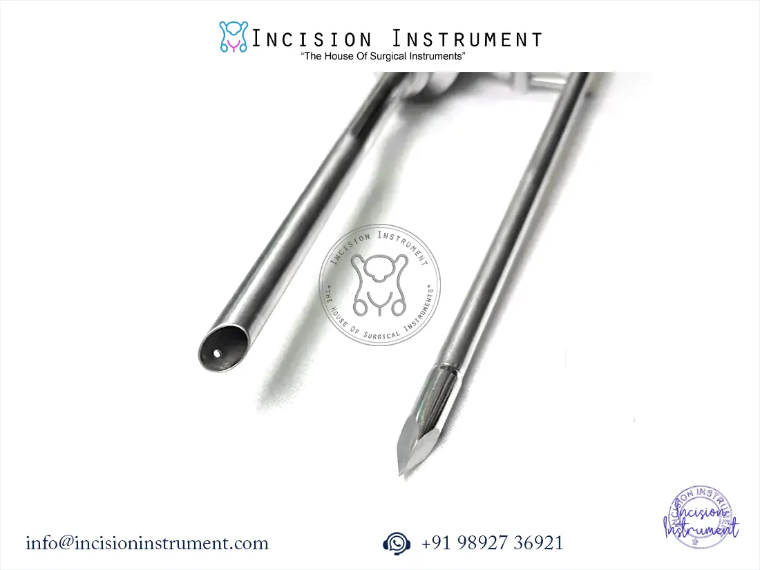 Laparoscopic 5mm oblique cut trocar cannula pyramidal tip