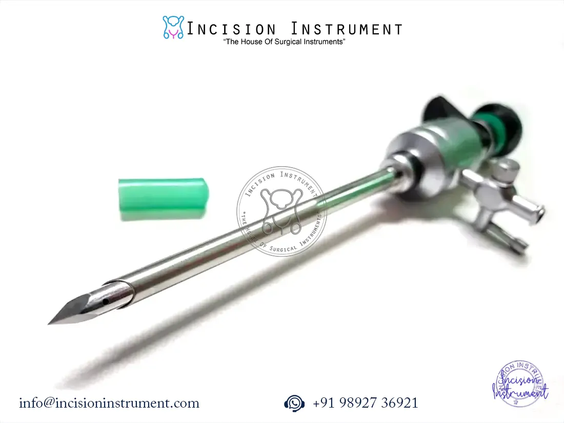 Laparoscopic 5mm oblique cut trocar cannula pyramidal tip