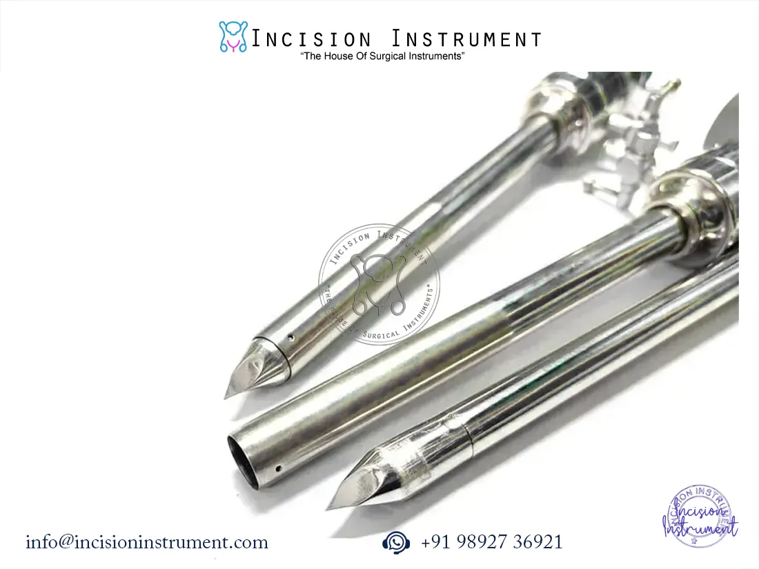 Laparoscopic SS trocar cannula 12mm sterile stainless steel CE certified surgical instrument