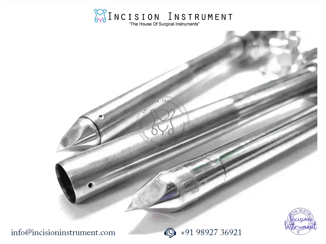 Laparoscopic SS trocar cannula 12mm sterile stainless steel CE certified surgical instrument
