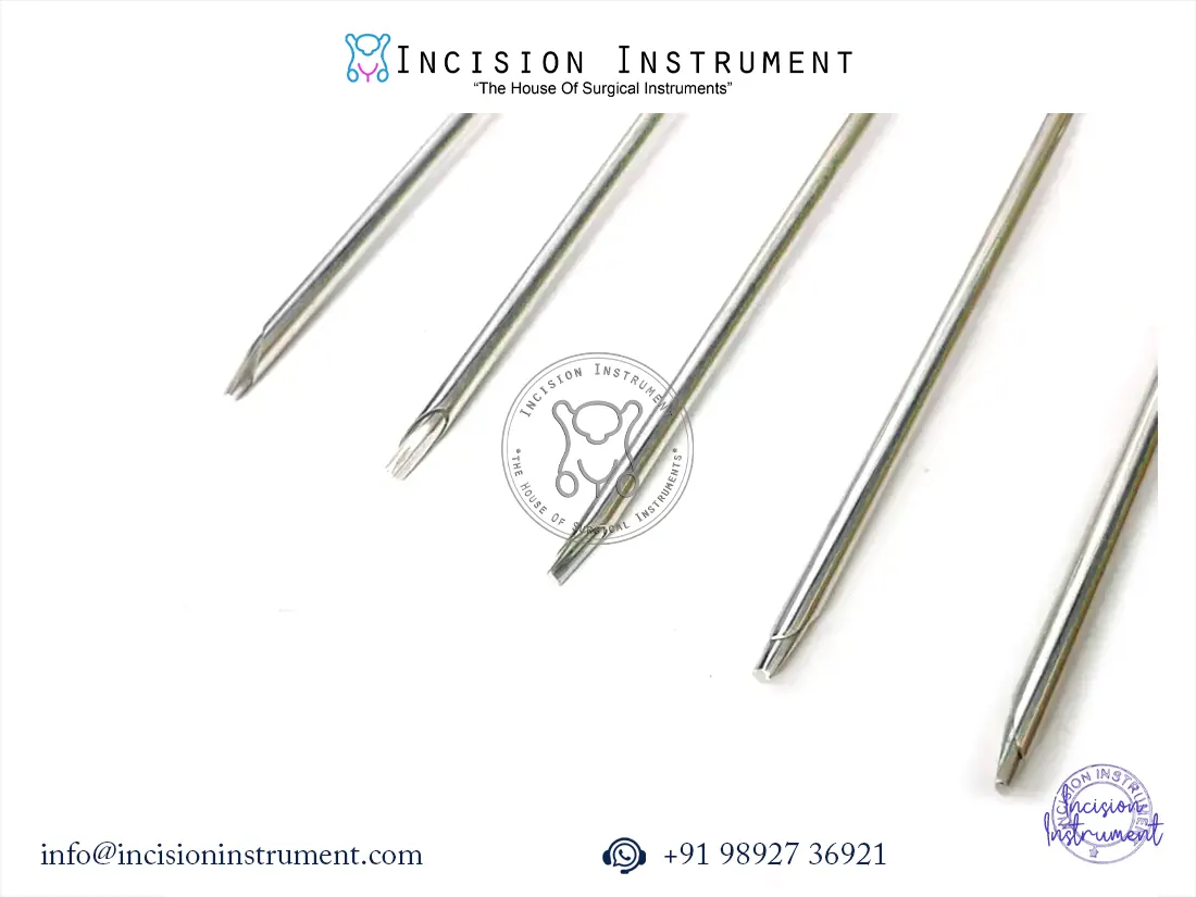 5 pc laparoscopic safety trocar half cut 5mm stainless steel reusable surgical instrument