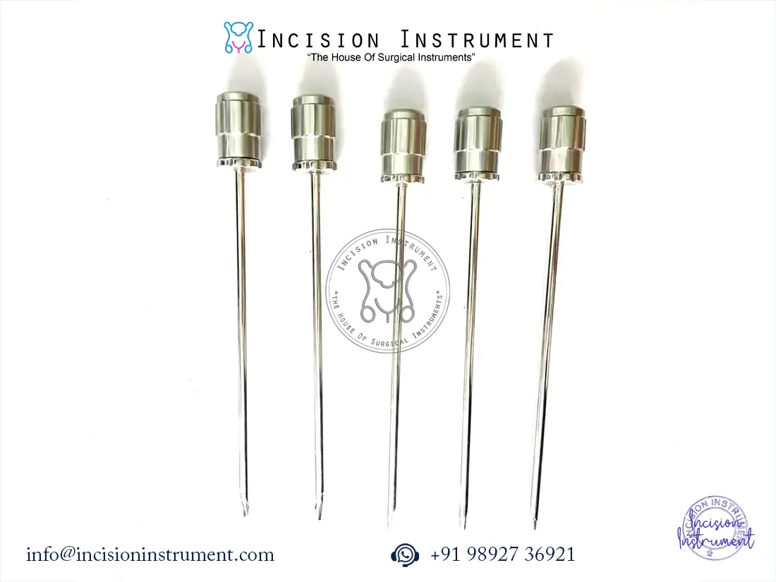 5 pc laparoscopic safety trocar half cut 5mm stainless steel reusable surgical instrument