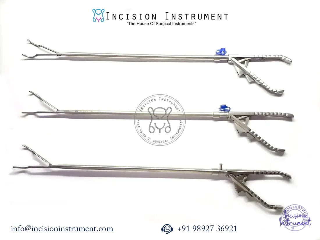 Laparoscopic Satinsky Forceps Clamp 3pc 10mmx450mm CE certified