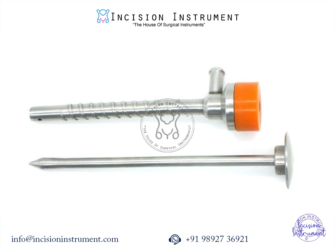 laparoscopic short spiral trocar with cannula 5mm stainless steel surgical instrument