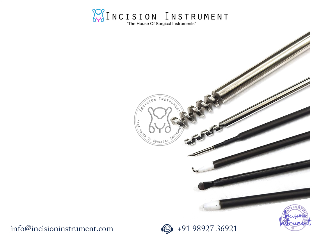 Laparoscopic spatula myoma screw hook set 6 instruments CE certified stainless steel
