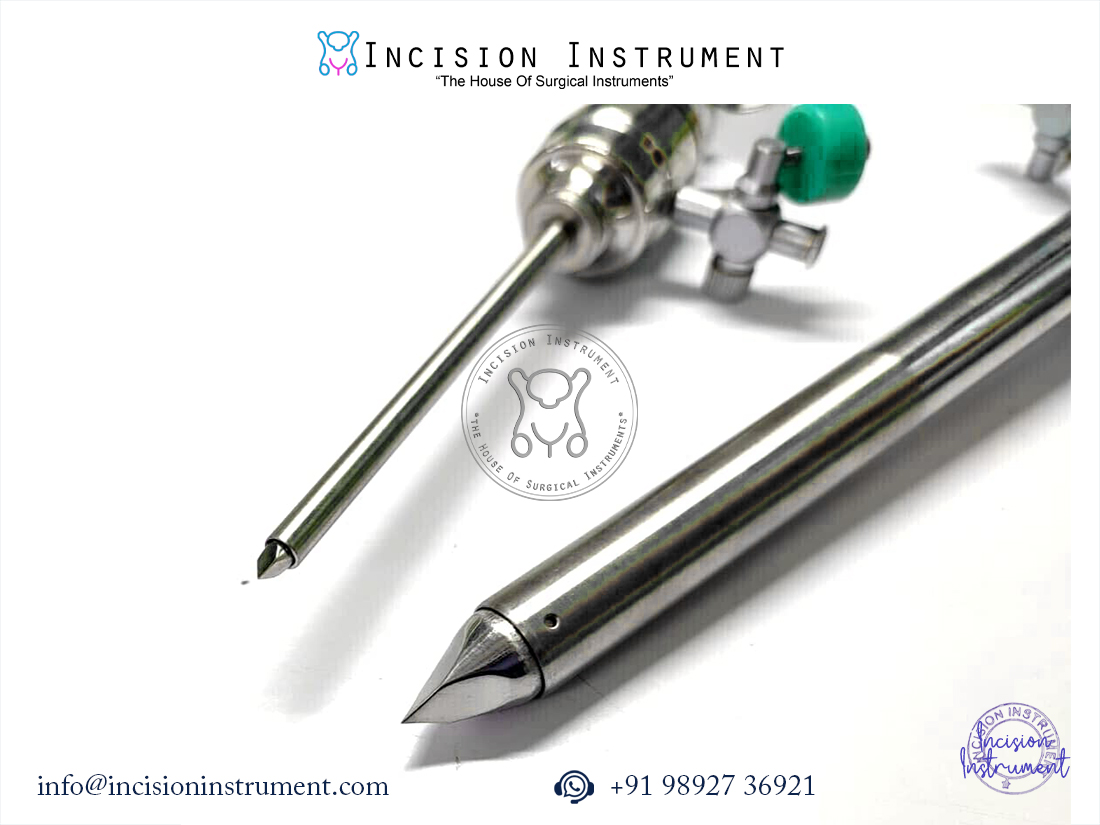 laparoscopic trocar cannula 3mm and 12mm stainless steel endoscopy instrument set
