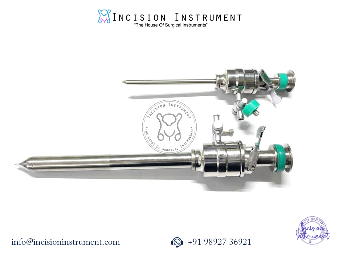 laparoscopic trocar cannula 3mm and 12mm stainless steel endoscopy instrument set