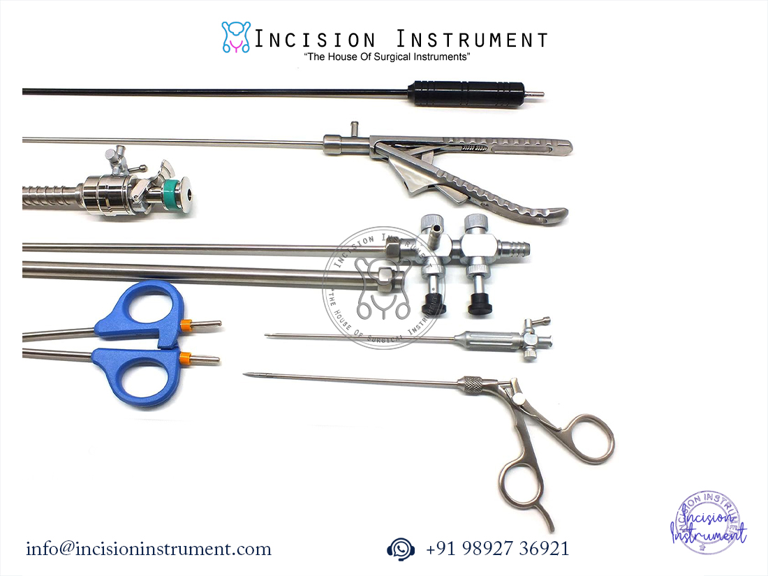 laparoscopic trumpet suction biclamp port closer instrument set