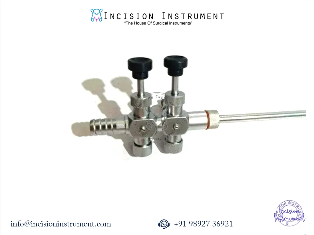 Laparoscopic trumpet valve suction irrigation cannula 10mm x 330mm CE certified stainless steel