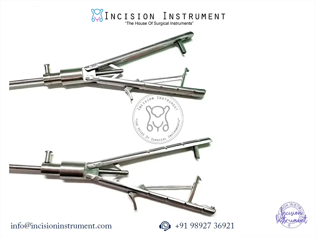 Laparoscopic V-type needle holder 5mm straight and right curved jaw stainless steel CE certified