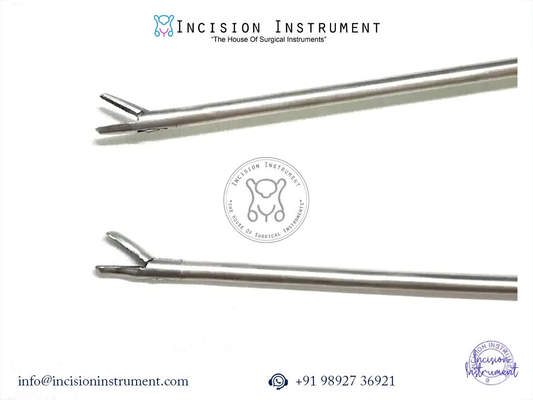 Laparoscopic V-type needle holder 5mm straight and right curved jaw stainless steel CE certified