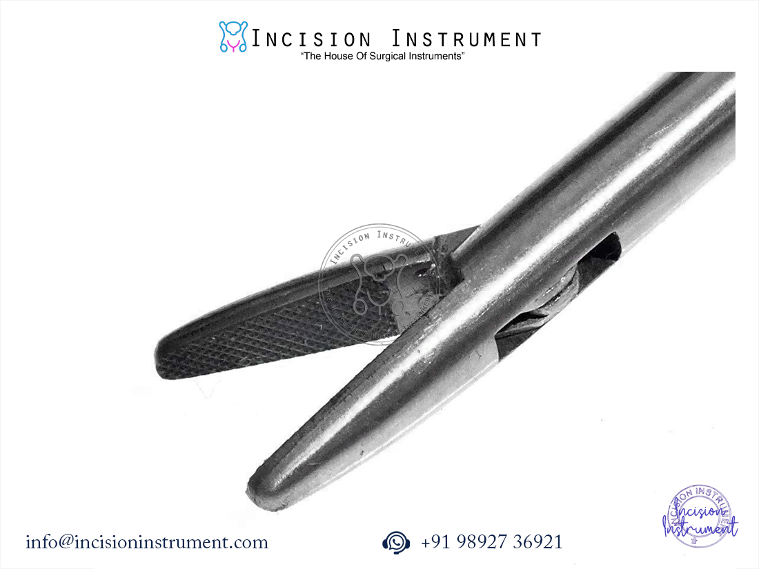 Laparoscopic V-Type 5mm Straight Jaw Needle Holder Surgical Instrument 5mm x 330mm with Lifetime Anti-Rusting Warranty
