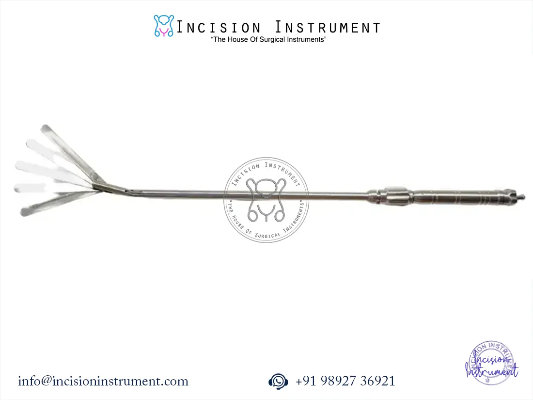 Laparoscopic fan retractor 10mm 5 blade reusable CE certified surgical instrument