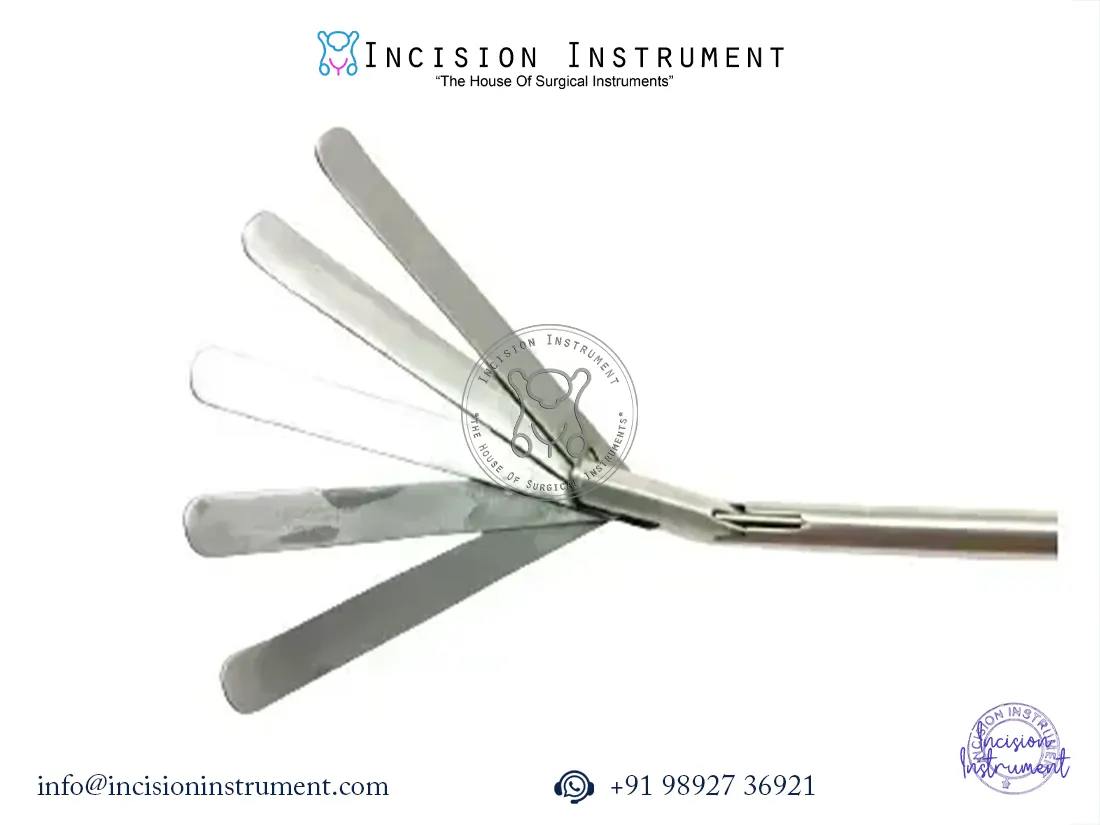 Laparoscopic fan retractor 10mm 5 blade reusable CE certified surgical instrument