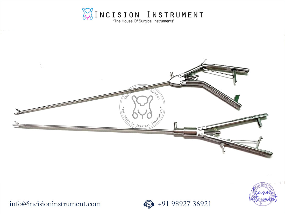 Laparoscopic Storz Gun-Type & V-Type Needle Holder 5mm x 330mm SS Surgical Instrument Set of 2