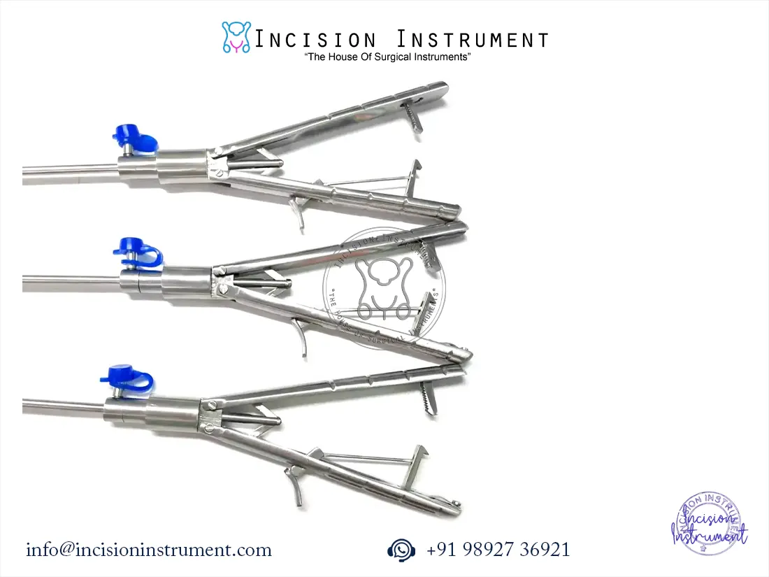 Storz-type straight laparoscopic needle holder 5mm x 330mm stainless steel CE approved reusable surgical instrument set of 3