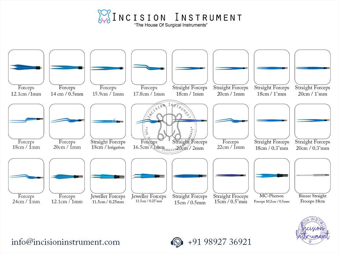 Laparoscopic bipolar non stick bayonet forceps with precision tips CE certified