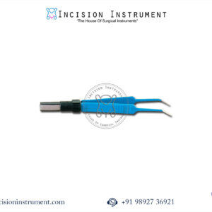Bipolar non-stick tip bayonet laparoscopic forceps 11.5cm angled 0.25mm precision CE certified Mumbai top manufacturer pan India supplier trusted by surgeons for neurosurgery and microsurgery.