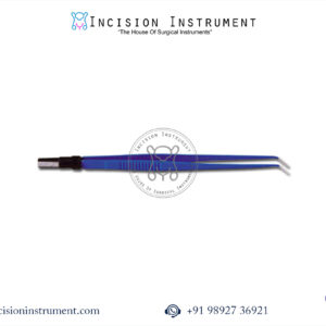 Bipolar non-stick tip bayonet laparoscopic forceps 15cm angled 0.5mm precision CE certified Mumbai top manufacturer pan India supplier trusted by surgeons for neurosurgery and delicate procedures.