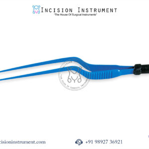 Bipolar non-stick tip bayonet laparoscopic forceps 20cm 1mm precision tips CE certified Mumbai top manufacturer pan India supplier trusted by surgeons for neurosurgery spine surgery.