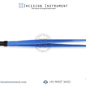Bipolar non-stick tip bayonet laparoscopic forceps 20cm 2mm precision tips CE certified Mumbai top manufacturer pan India supplier trusted by surgeons for neurosurgery general surgery.